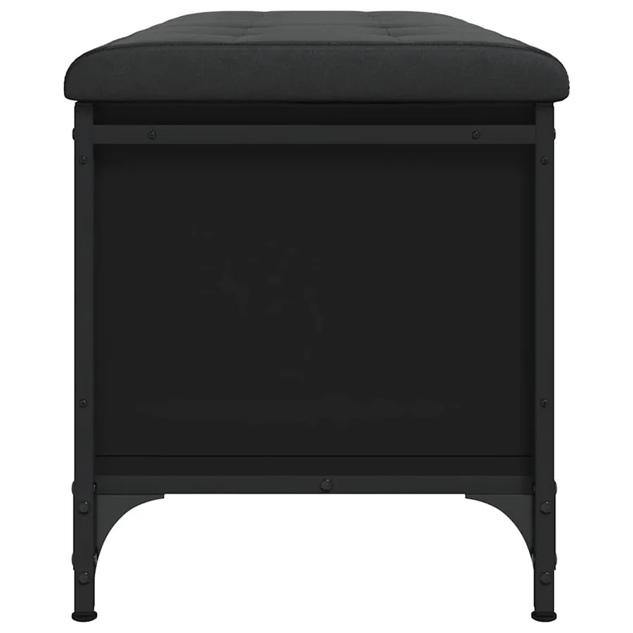 Banc de rangement noir 102x42x45 cm bois d'ingénierie - 6