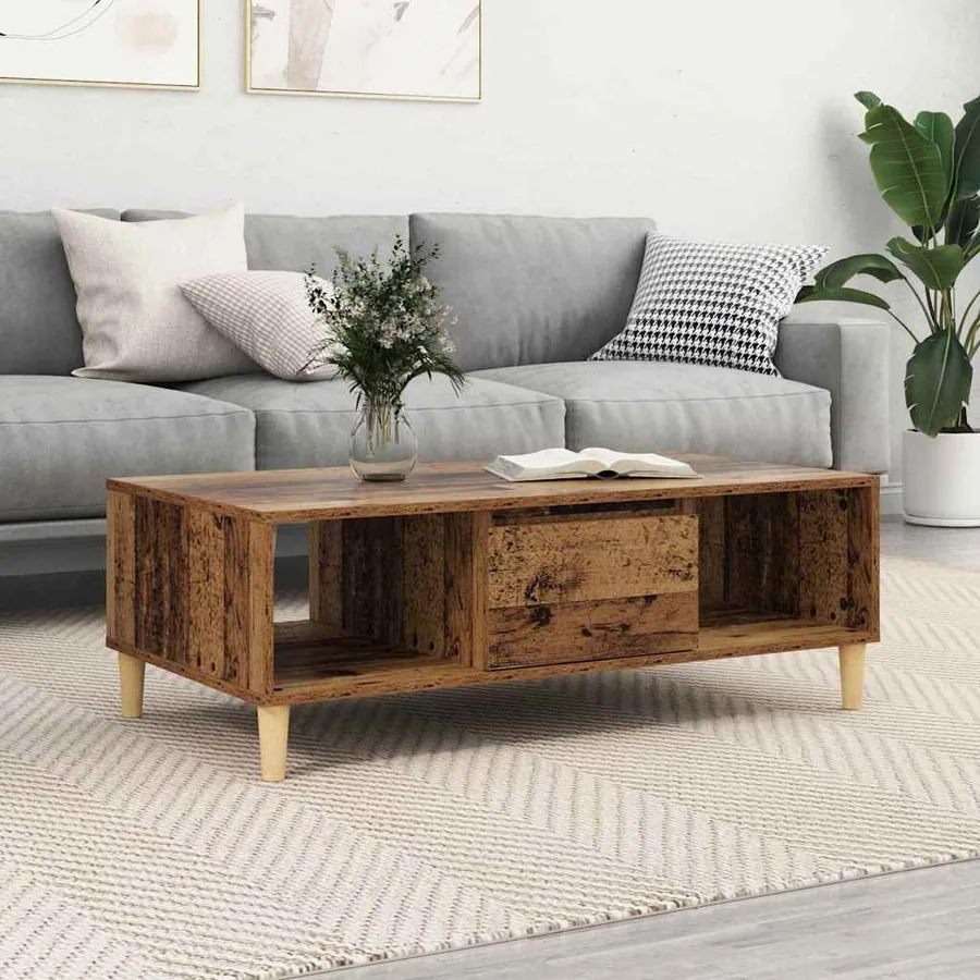Table basse Bois ancien 102 x 55 x 35 cm Bois d'ingénierie