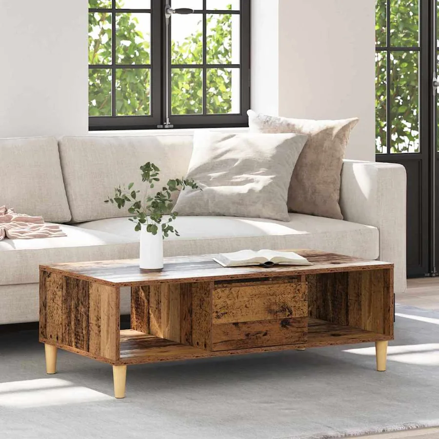 Table basse Bois ancien 102 x 55 x 35 cm Bois d'ingénierie - 4