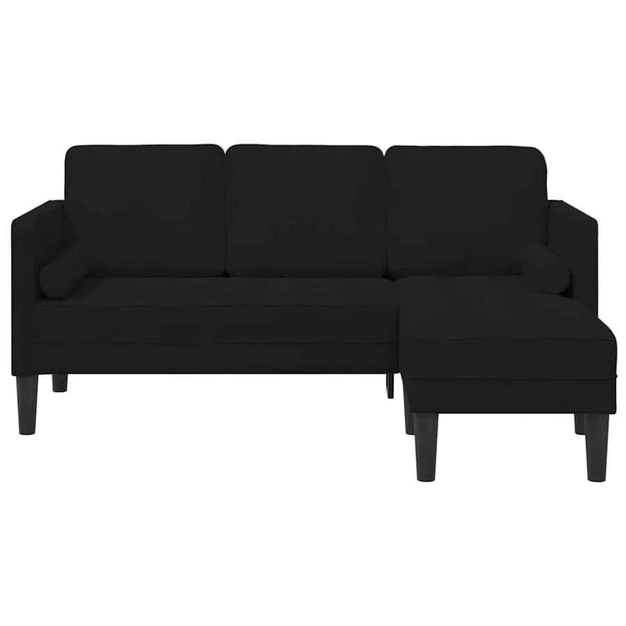 Ensemble de Canapés avec coussin Noir Polyester - 4