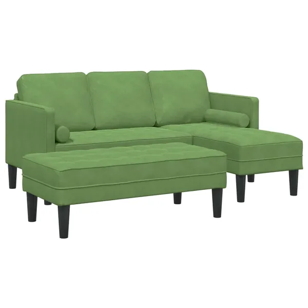 Ensemble de Canapés avec coussin 2 pcs Vert clair Polyester