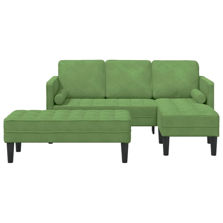 Ensemble de Canapés avec coussin 2 pcs Vert clair Polyester - 2