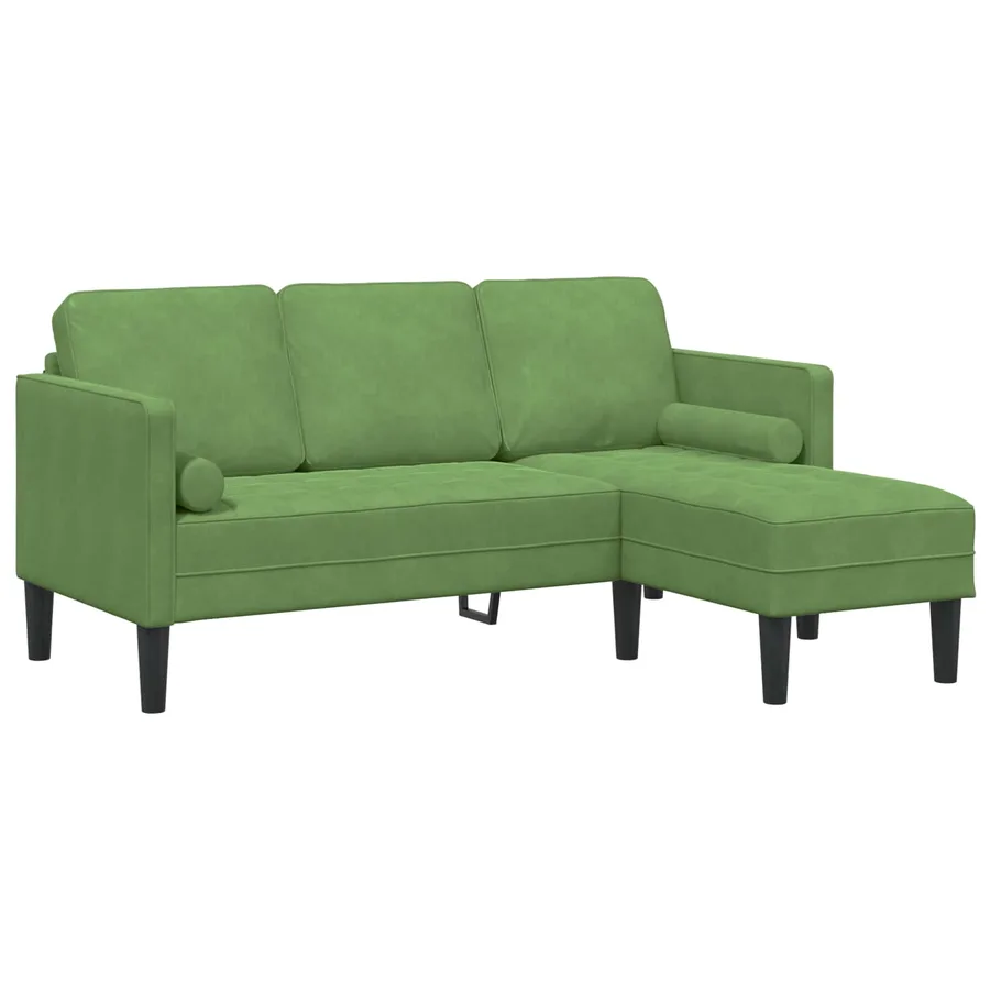 Ensemble de Canapés avec coussin 2 pcs Vert clair Polyester - 3