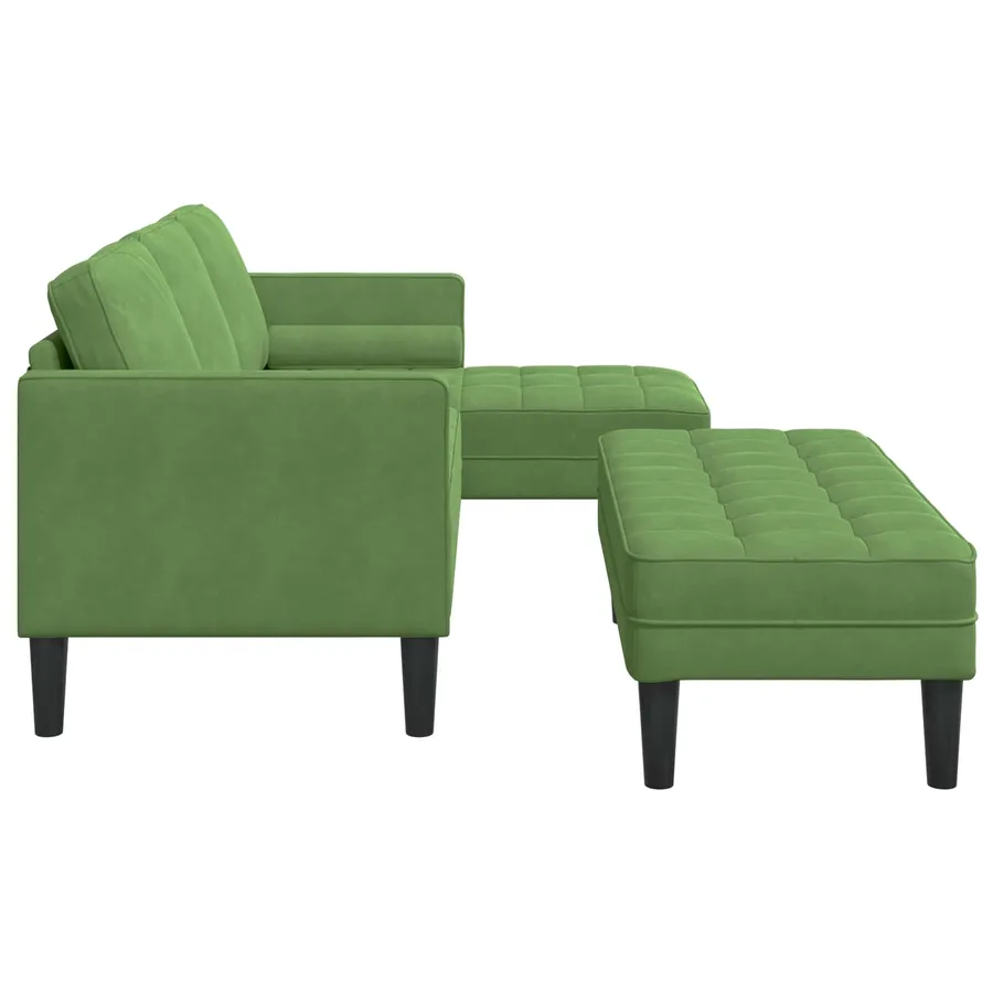Ensemble de Canapés avec coussin 2 pcs Vert clair Polyester - 5