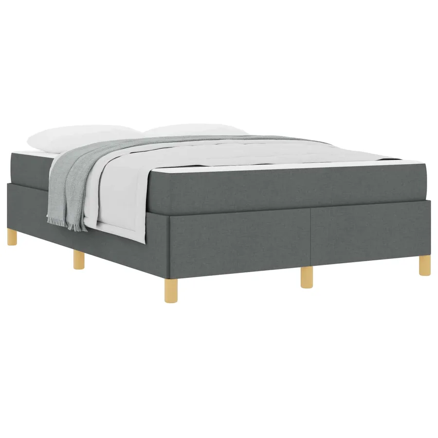 Cadre de lit avec matelas Gris foncé 160 x 200 cm tissu - 2