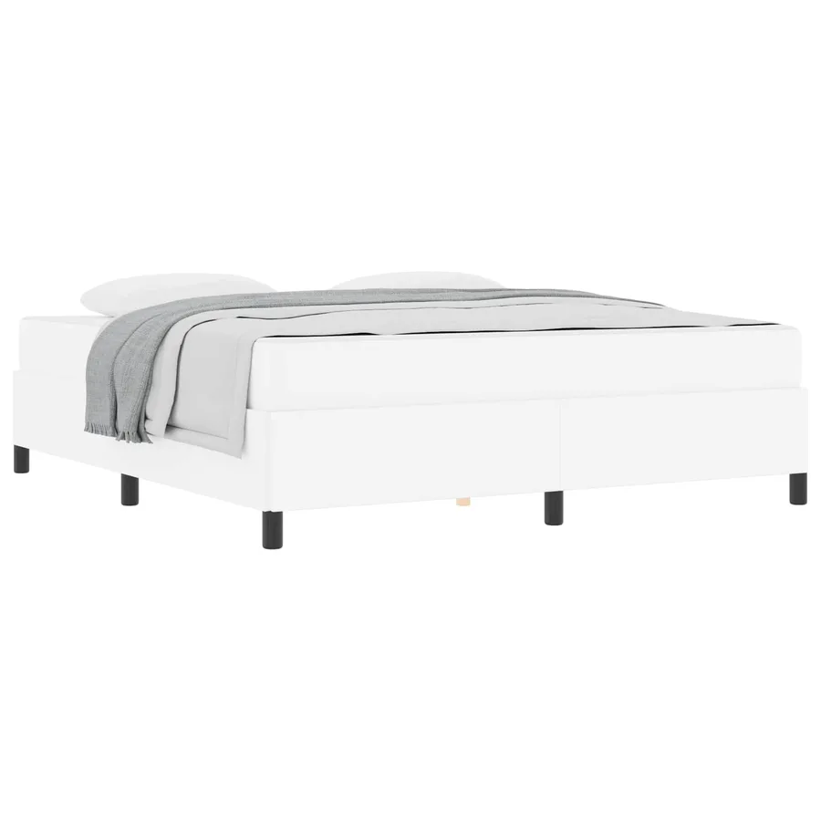 Cadre de lit avec matelas Blanc 180 x 200 cm tissu - 2