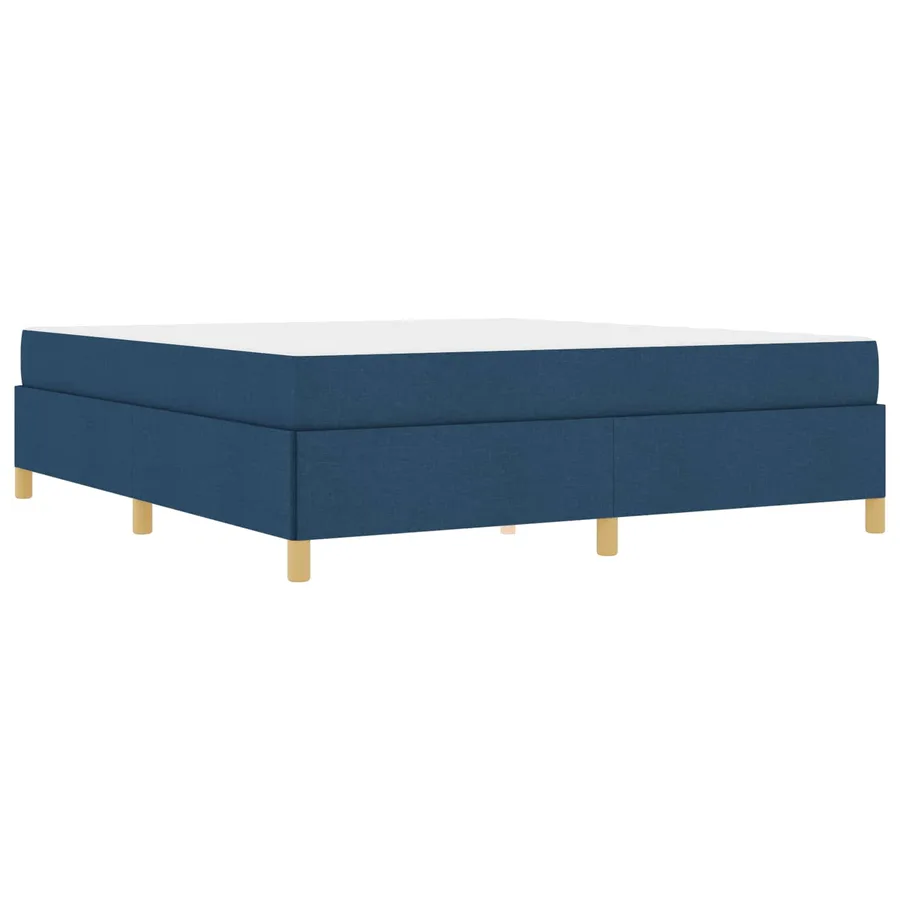 Cadre de lit avec matelas Bleu 180 x 200 cm tissu - 4
