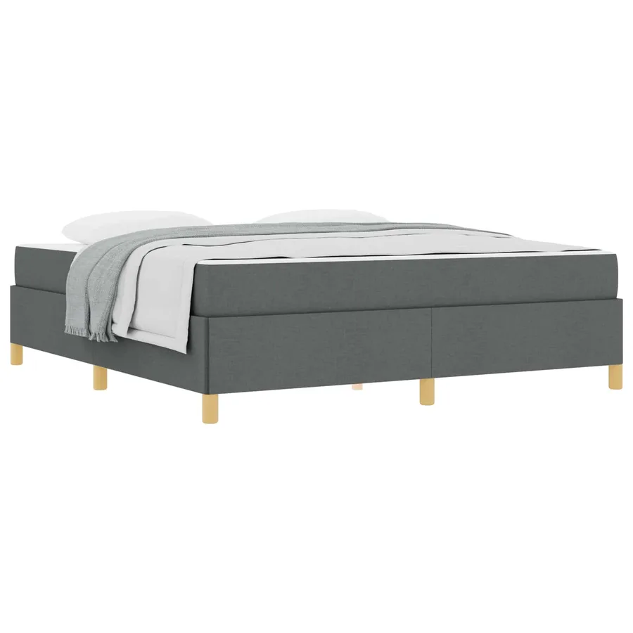 Cadre de lit avec matelas Gris foncé 180 x 200 cm tissu - 2