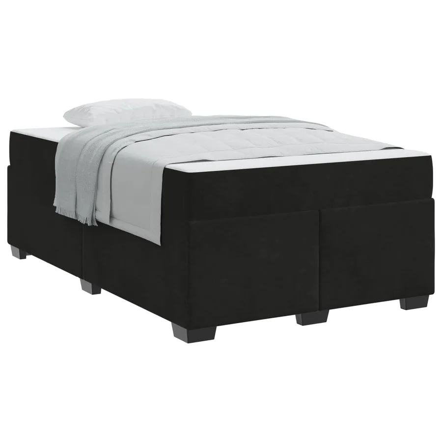 Cadre de lit avec matelas Noir 120 x 190 cm tissu - 2