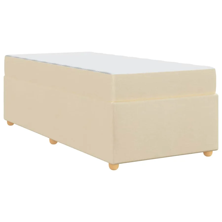 Cadre de lit avec matelas Crème 90 x 190 cm tissu - 7