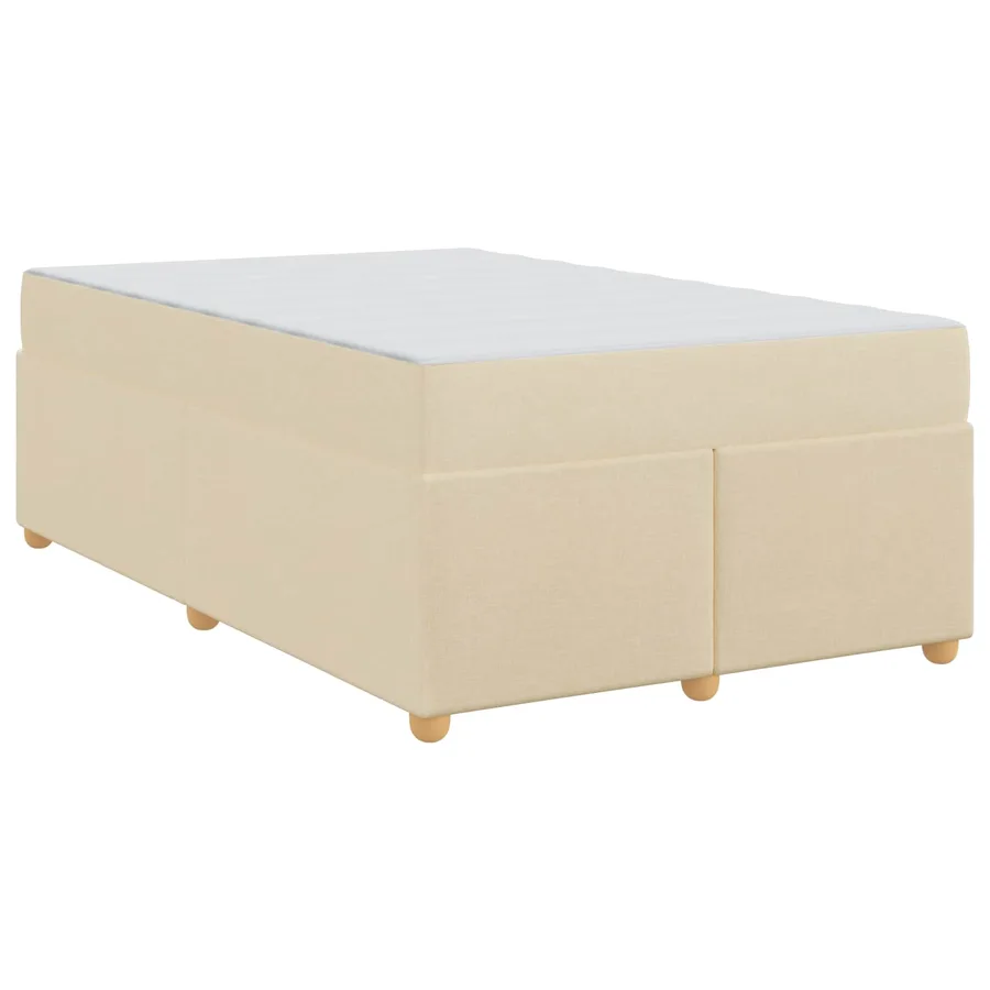 Cadre de lit avec matelas Crème 120 x 190 cm tissu - 2