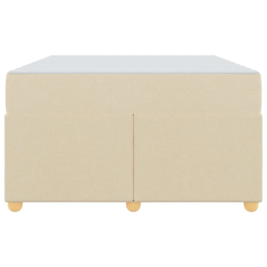 Cadre de lit avec matelas Crème 120 x 190 cm tissu - 6