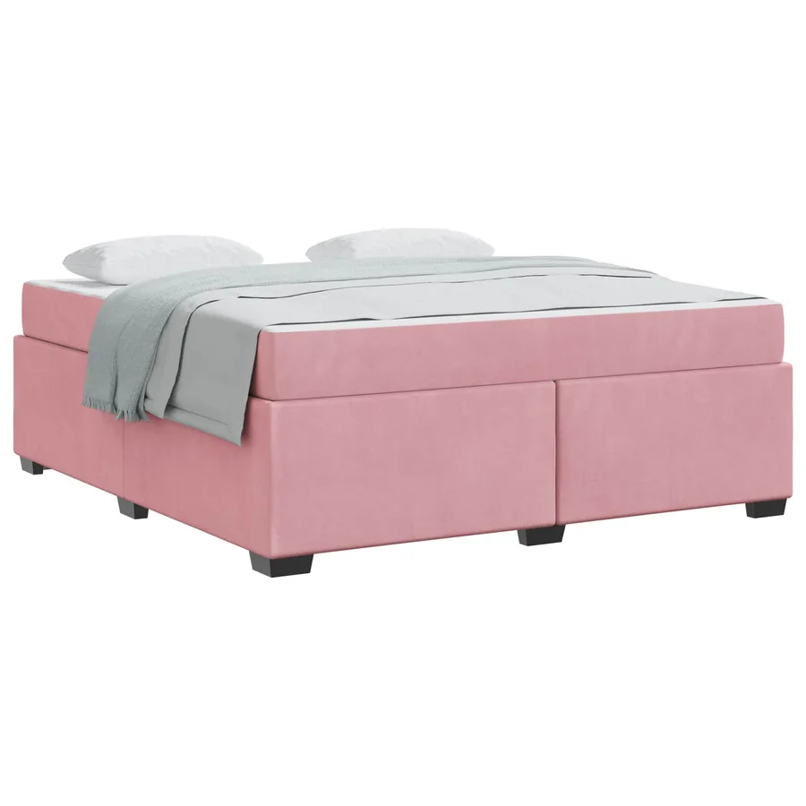 Cadre de lit avec matelas Rose 180 x 200 cm tissu - 2