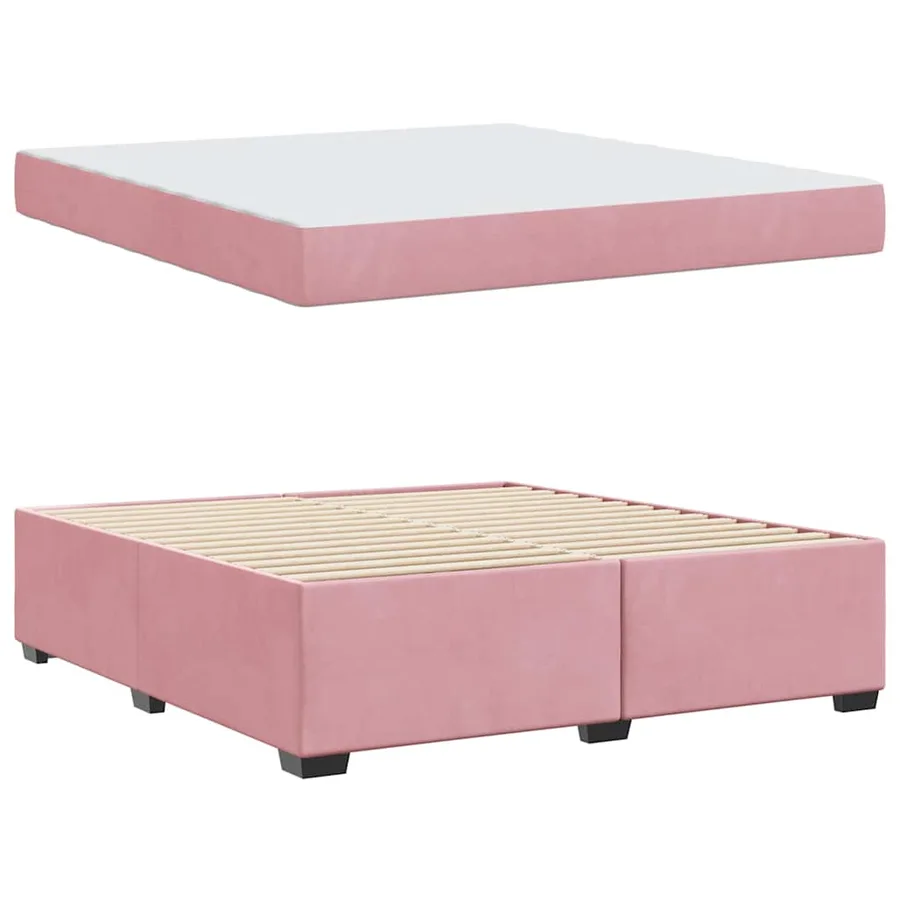 Cadre de lit avec matelas Rose 180 x 200 cm tissu - 4