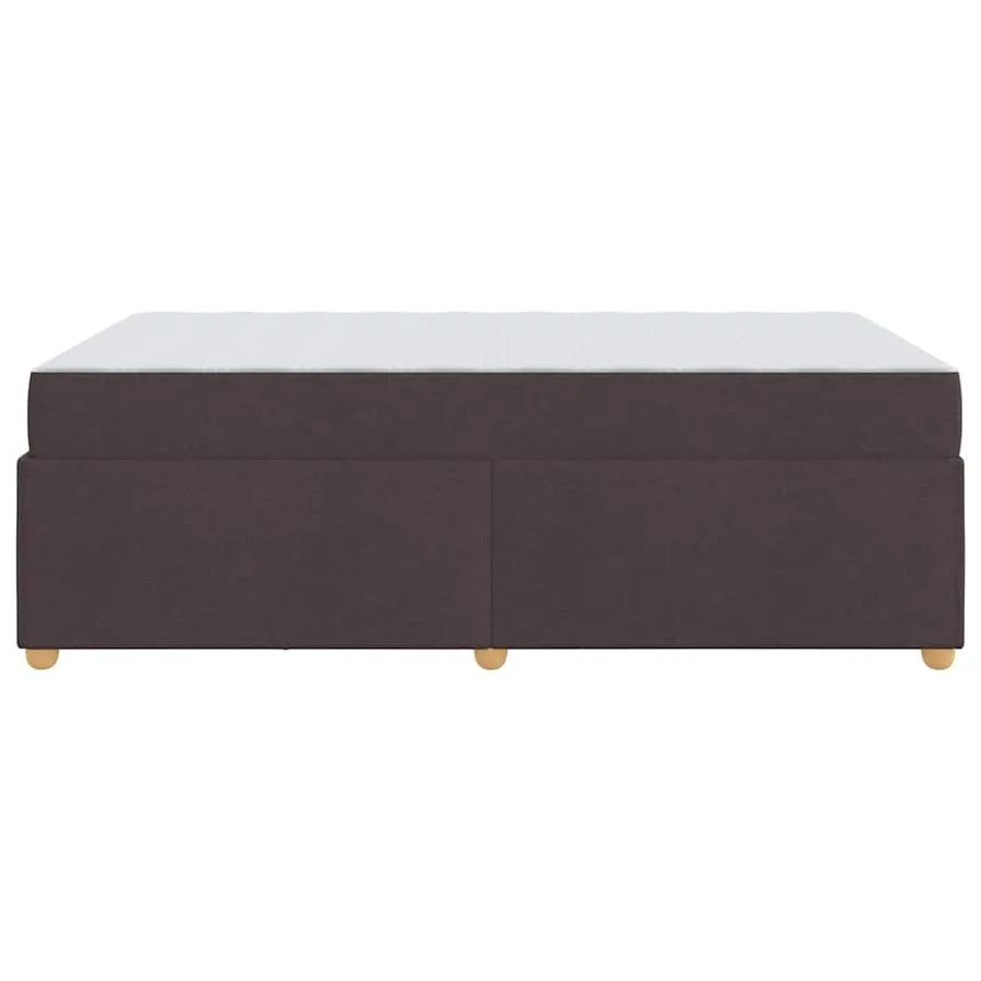 Cadre de lit avec matelas Marron foncé 120 x 190 cm tissu - 6