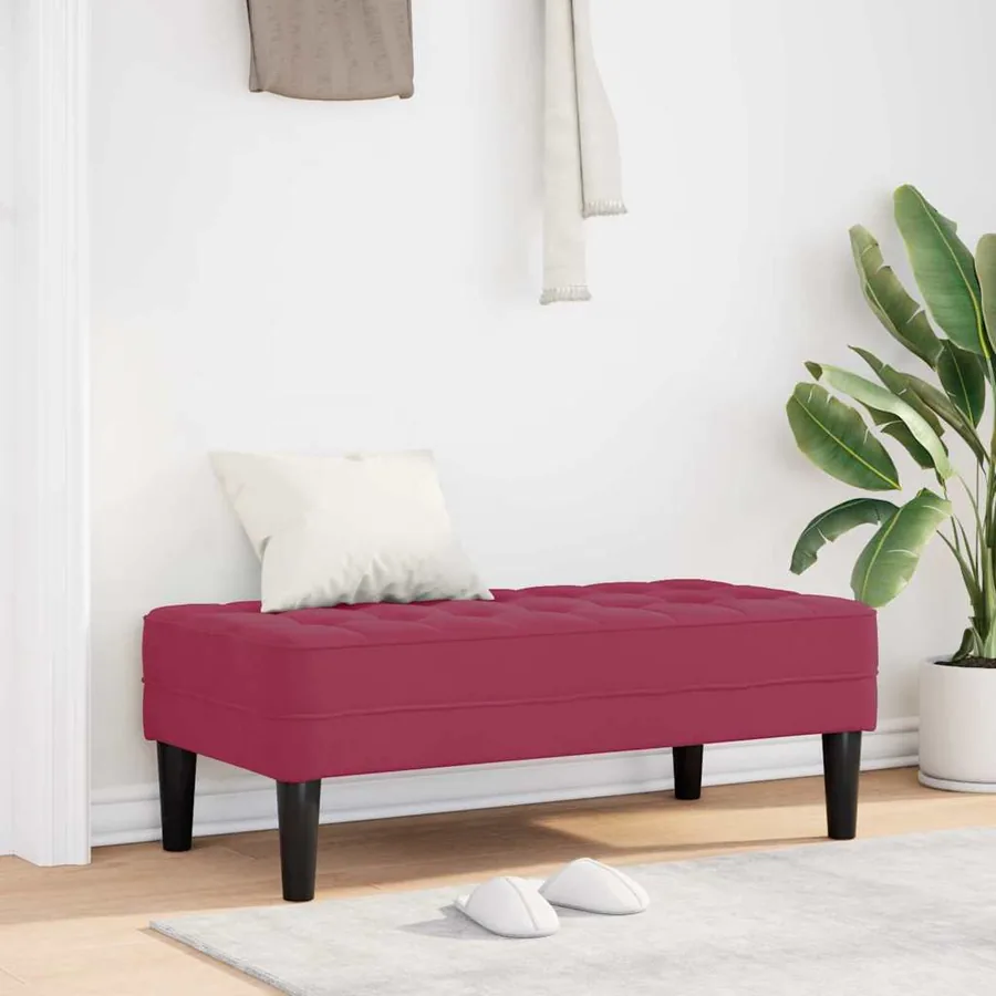banc avec coussin Bordeaux 113 x 57 x 39 cm Velours