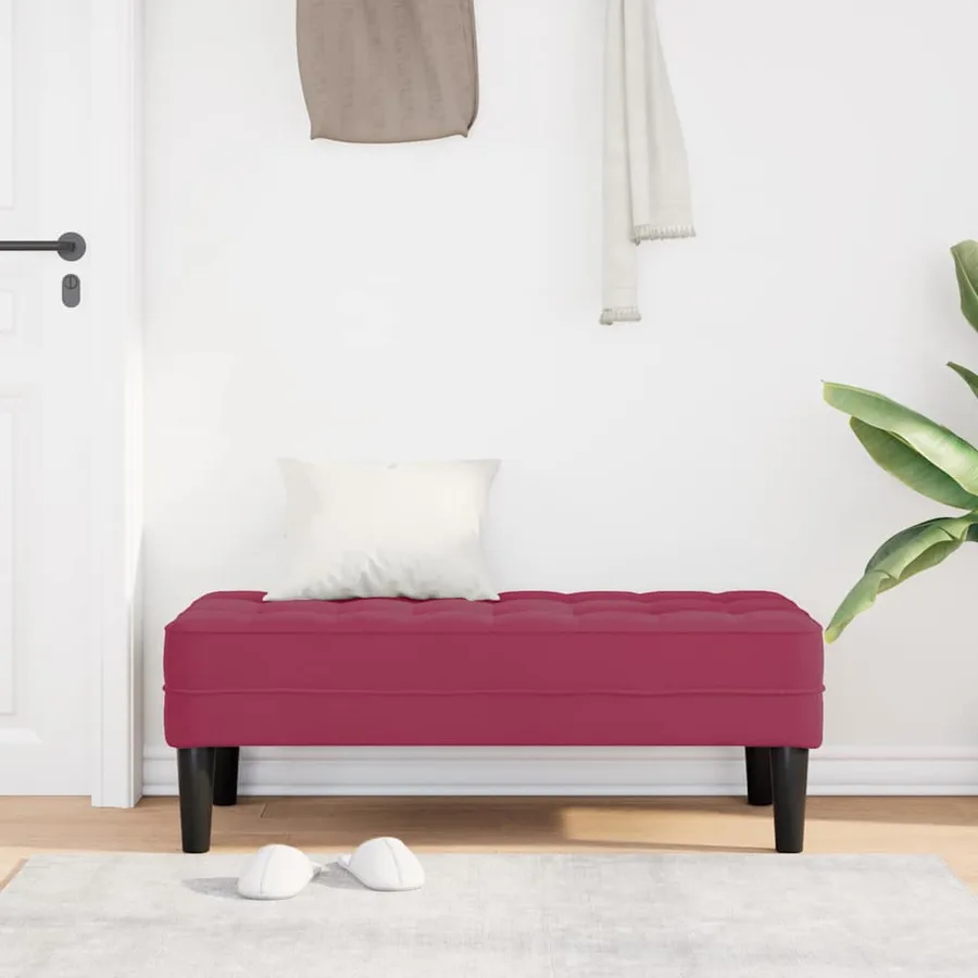 banc avec coussin Bordeaux 113 x 57 x 39 cm Velours - 3