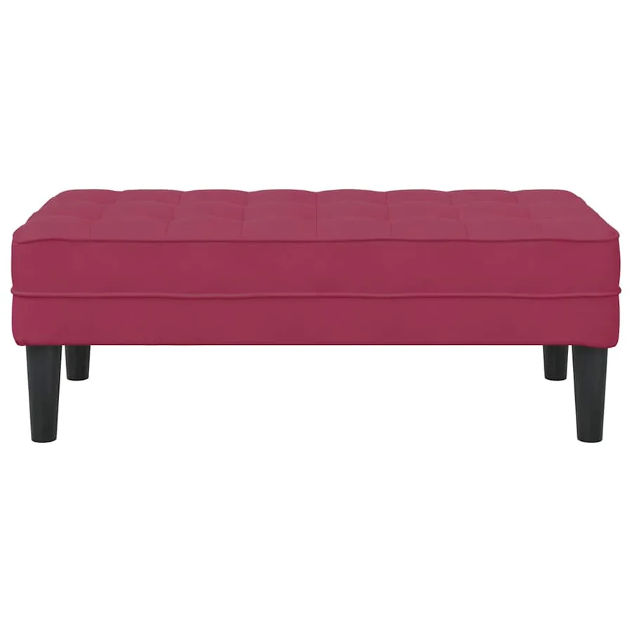 banc avec coussin Bordeaux 113 x 57 x 39 cm Velours - 4