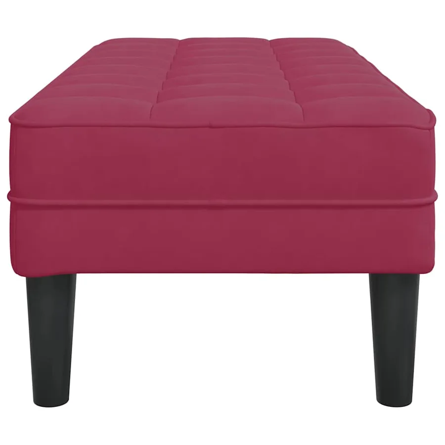 banc avec coussin Bordeaux 113 x 57 x 39 cm Velours - 5
