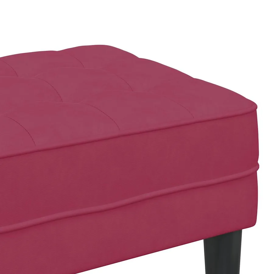 banc avec coussin Bordeaux 113 x 57 x 39 cm Velours - 7