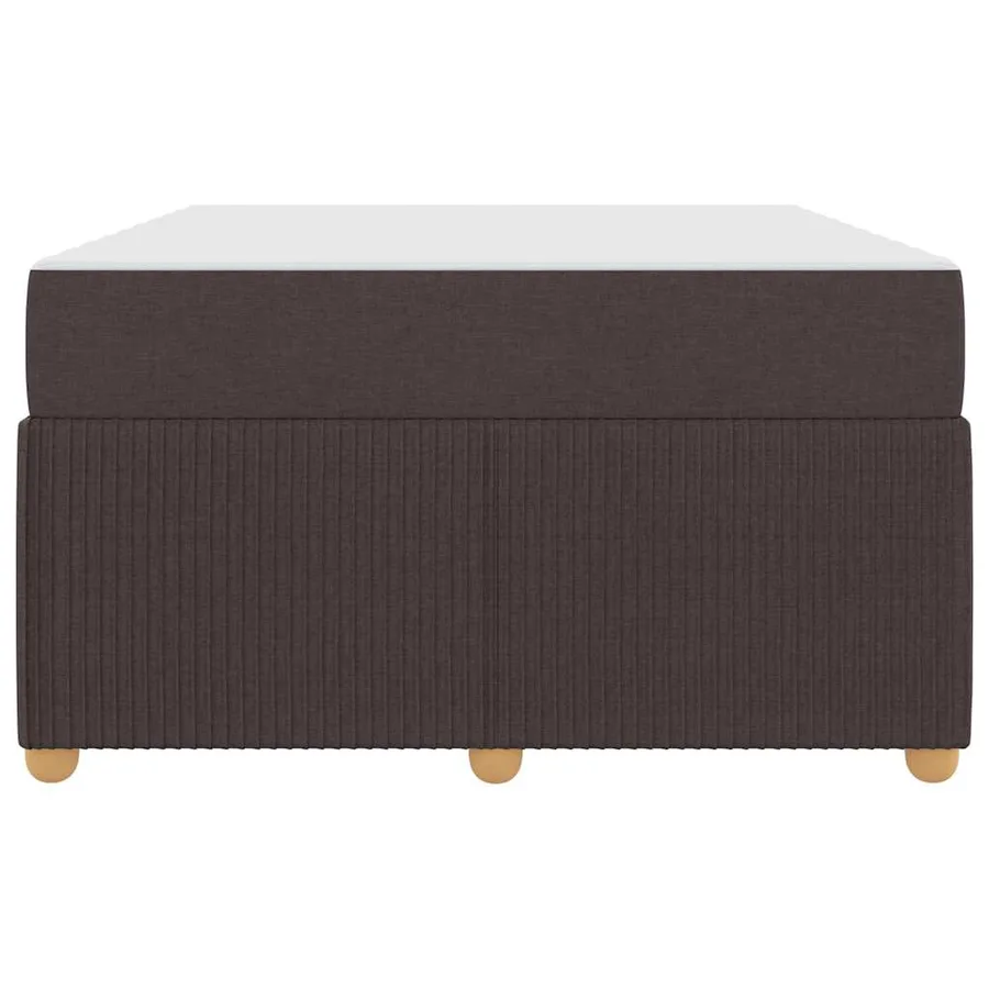 Cadre de lit avec matelas Marron foncé 120 x 190 cm tissu - 5