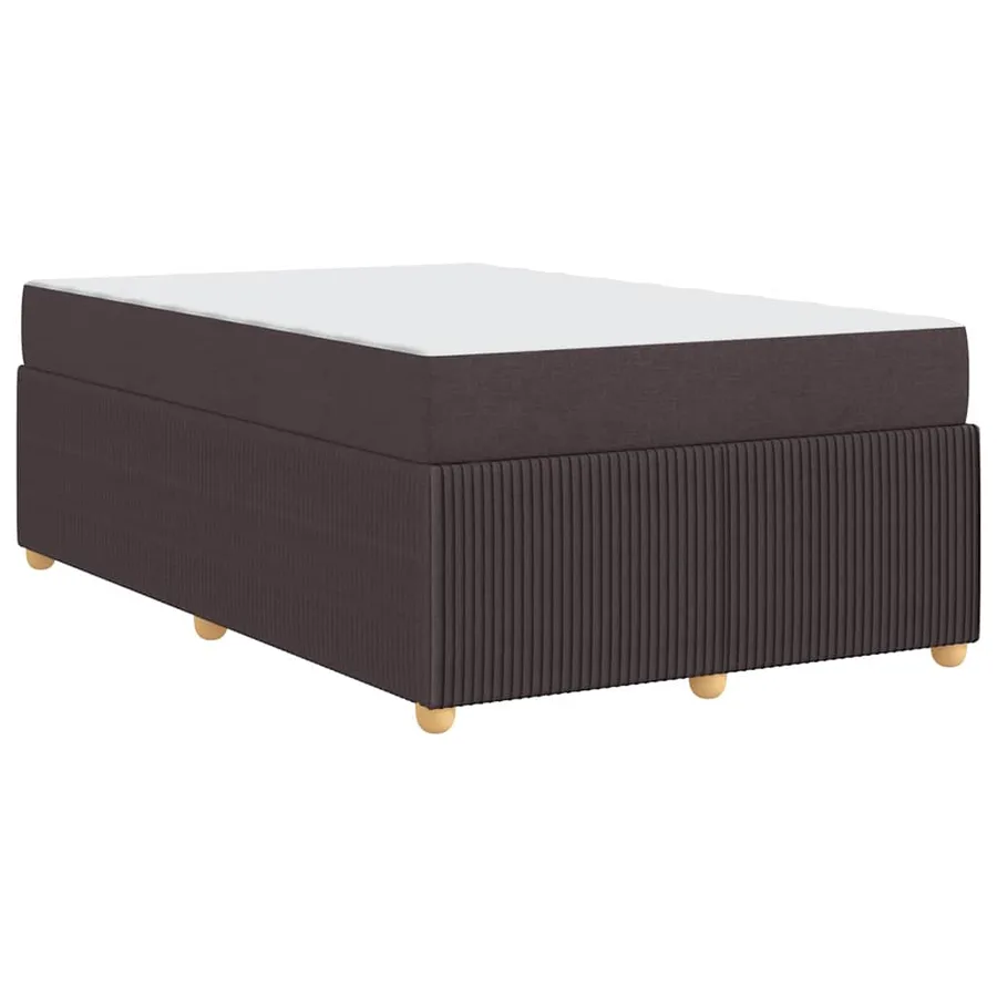 Cadre de lit avec matelas Marron foncé 120 x 190 cm tissu - 7