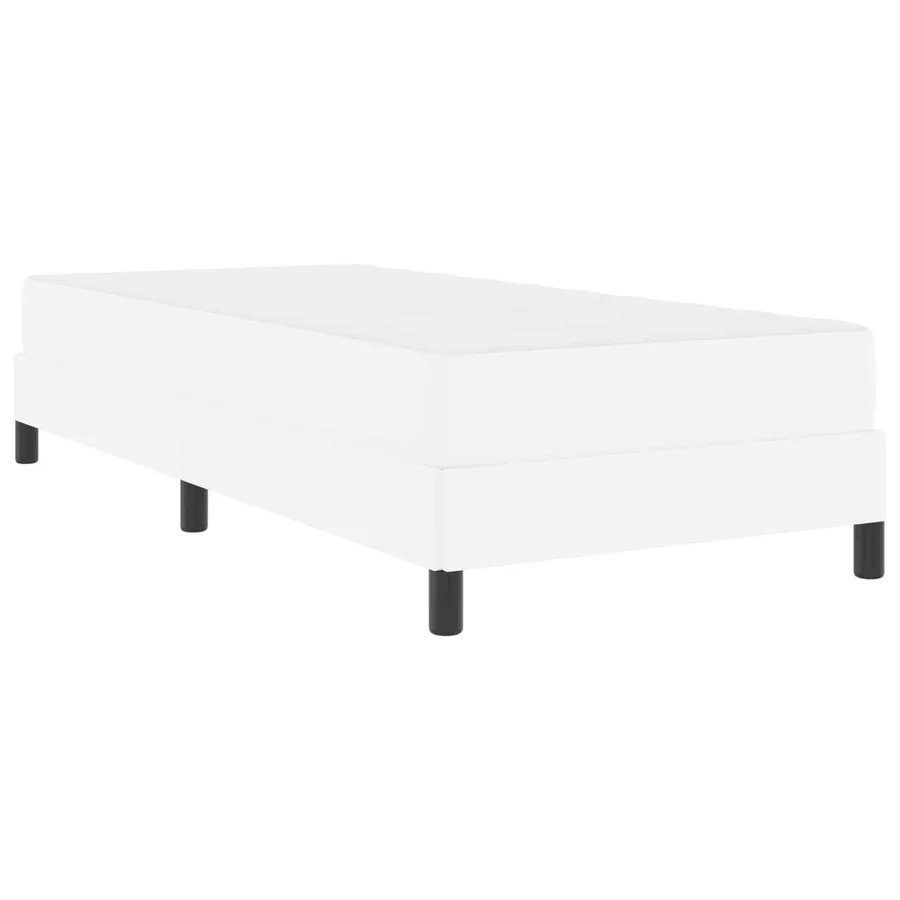 Cadre de lit avec matelas Blanc pur 90 x 190 cm tissu - 4