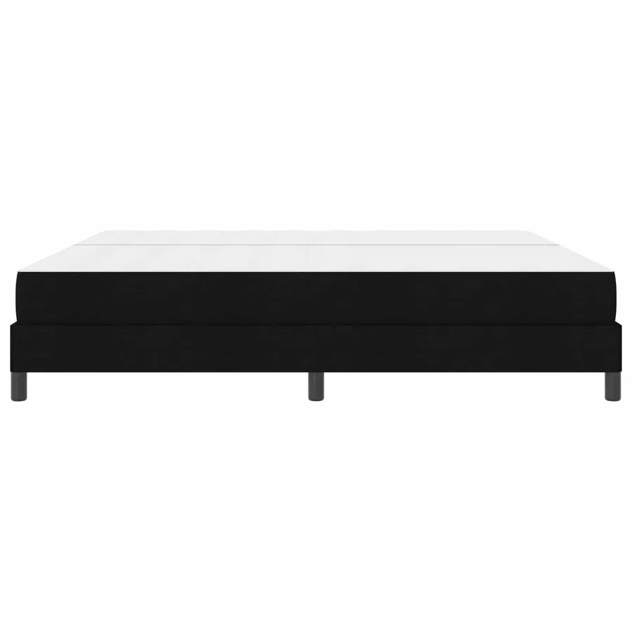 Lit à ressorts avec matelas Noir 200 x 200 cm tissu - 5