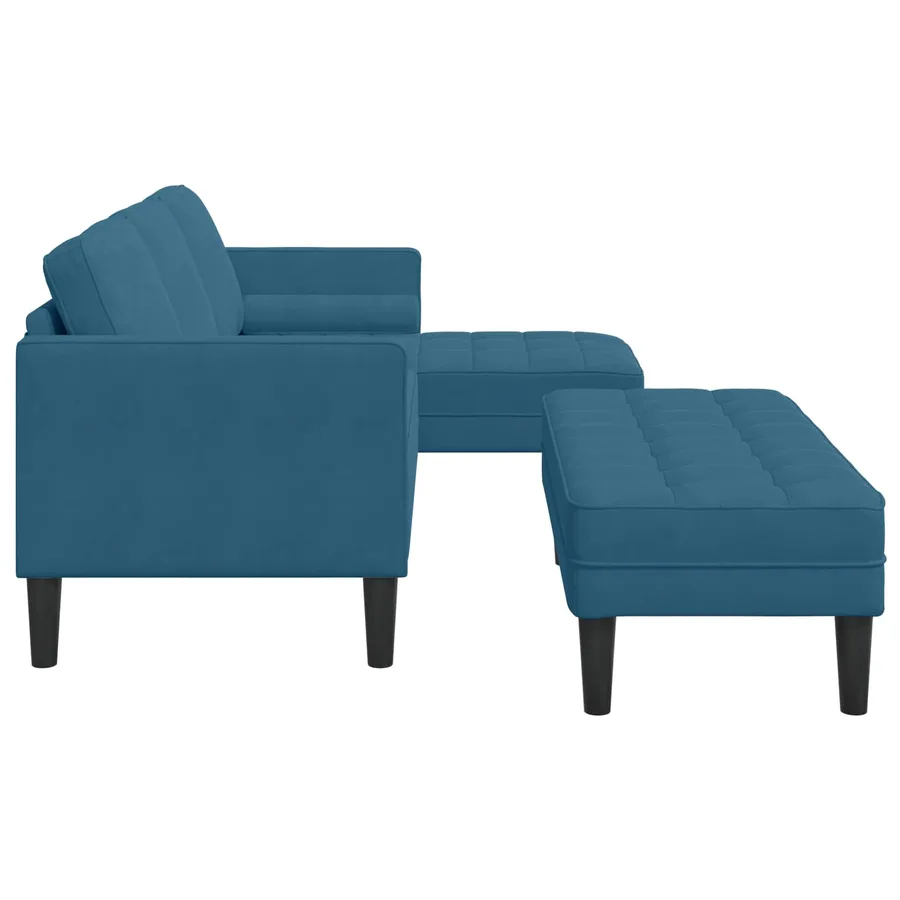 Ensemble de Canapés avec coussin 2 pcs Bleu Polyester - 5