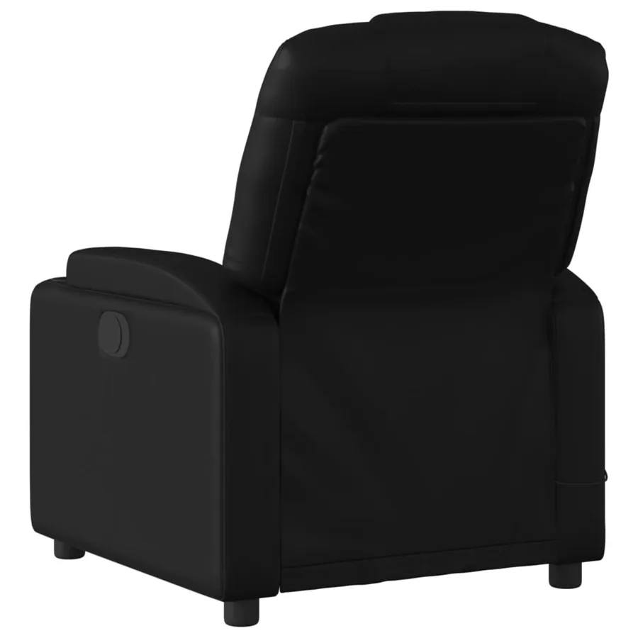 Fauteuil de massage inclinable noir similicuir - 4