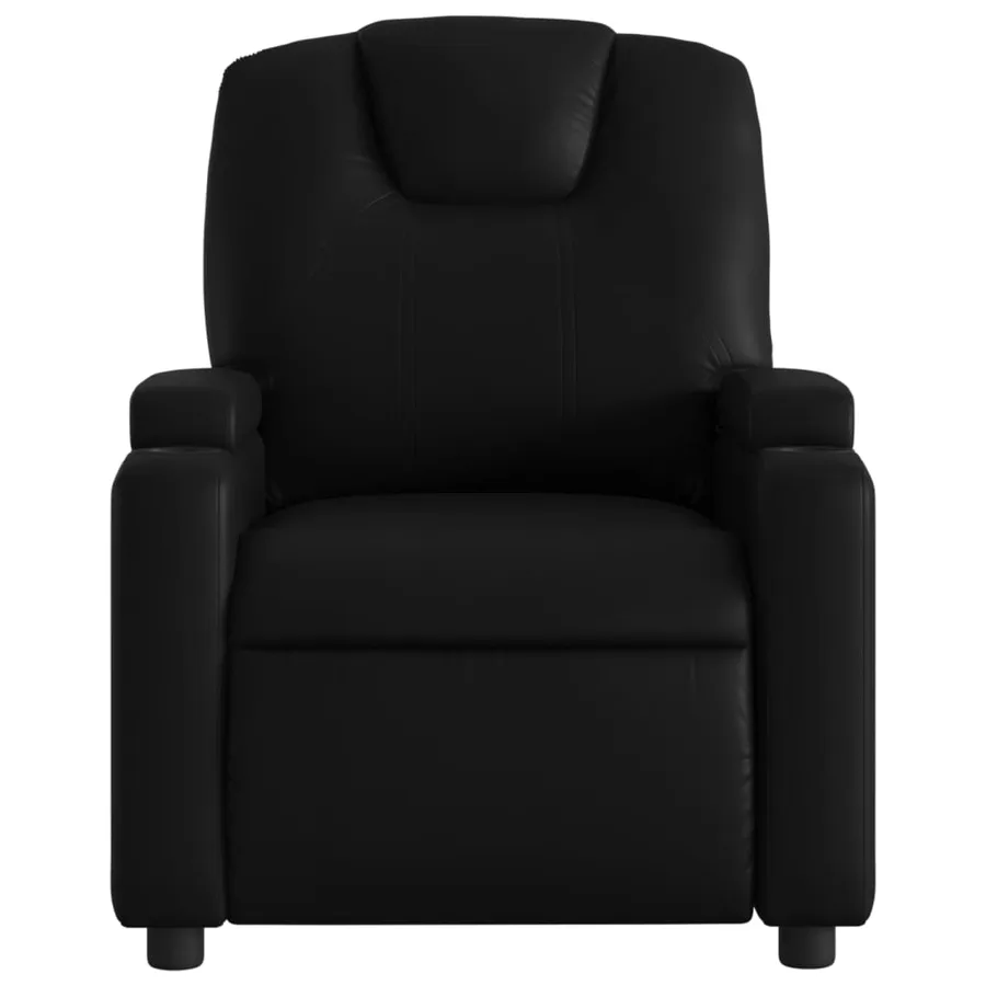 Fauteuil de massage inclinable noir similicuir - 7