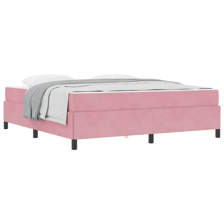 Cadre de lit avec matelas Rose 180 x 200 cm tissu - 2