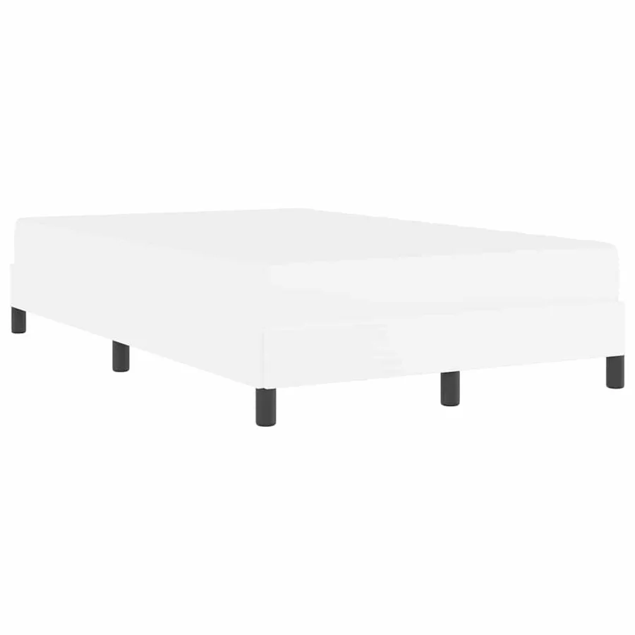 Cadre de lit avec matelas Blanc pur 120 x 190 cm tissu - 7