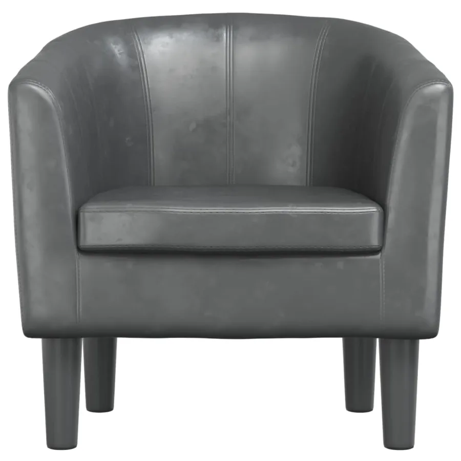 Fauteuil gris similicuir - 3