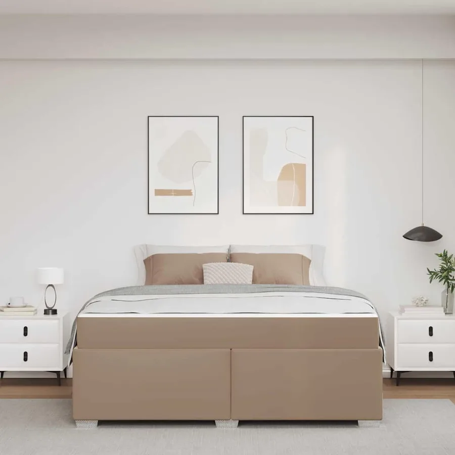 Cadre de lit avec matelas Cappuccino 180 x 200 cm tissu - 3