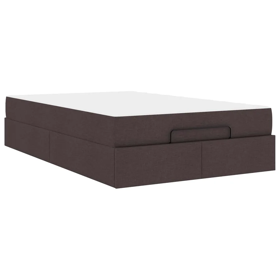 Cadre de lit avec matelas 2 pcs Tan tissu - 2