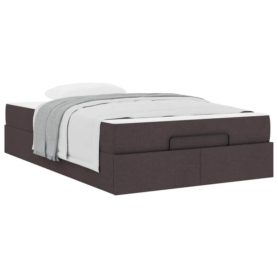 Cadre de lit avec matelas 2 pcs Tan tissu - 3