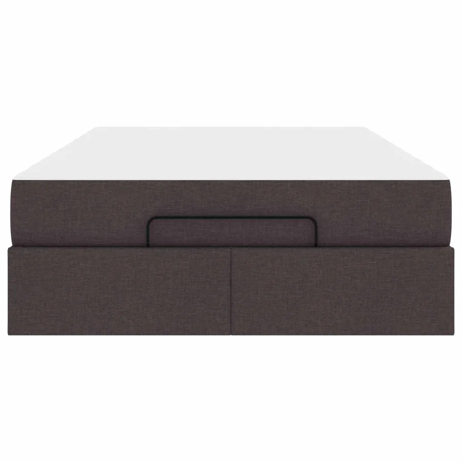 Cadre de lit avec matelas 2 pcs Tan tissu - 6