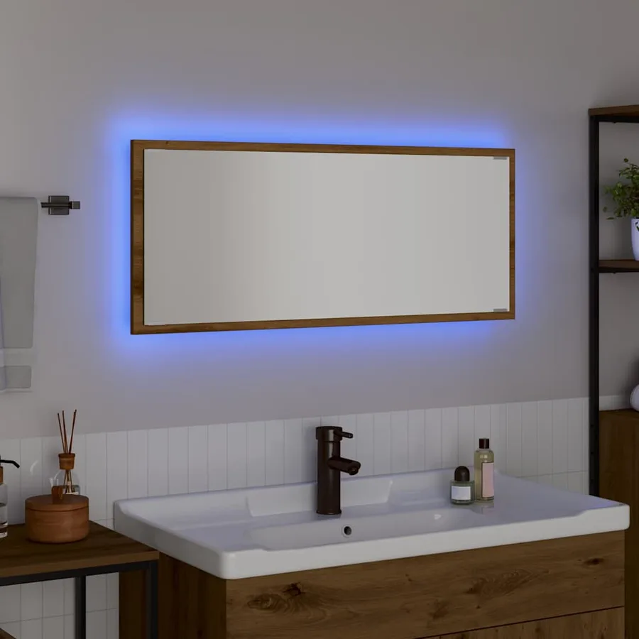 Miroir Chêne artisanal 90 x 8,5 x 37 cm Bois d'ingénierie - 4
