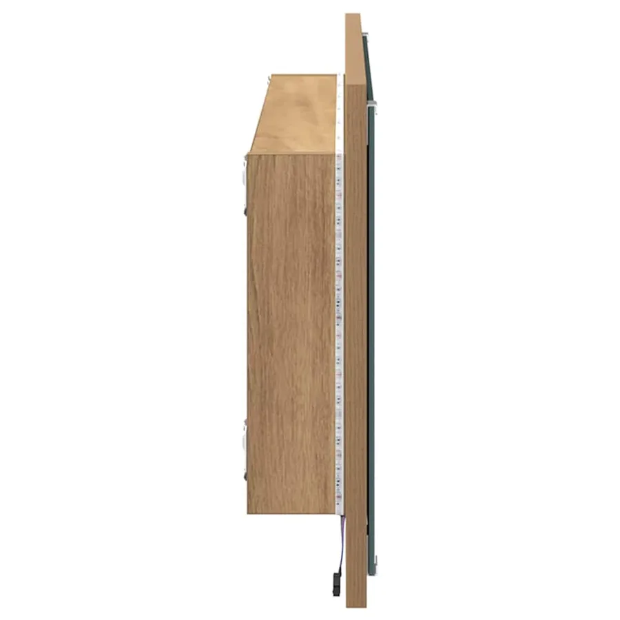 Miroir Chêne artisanal 90 x 8,5 x 37 cm Bois d'ingénierie - 6
