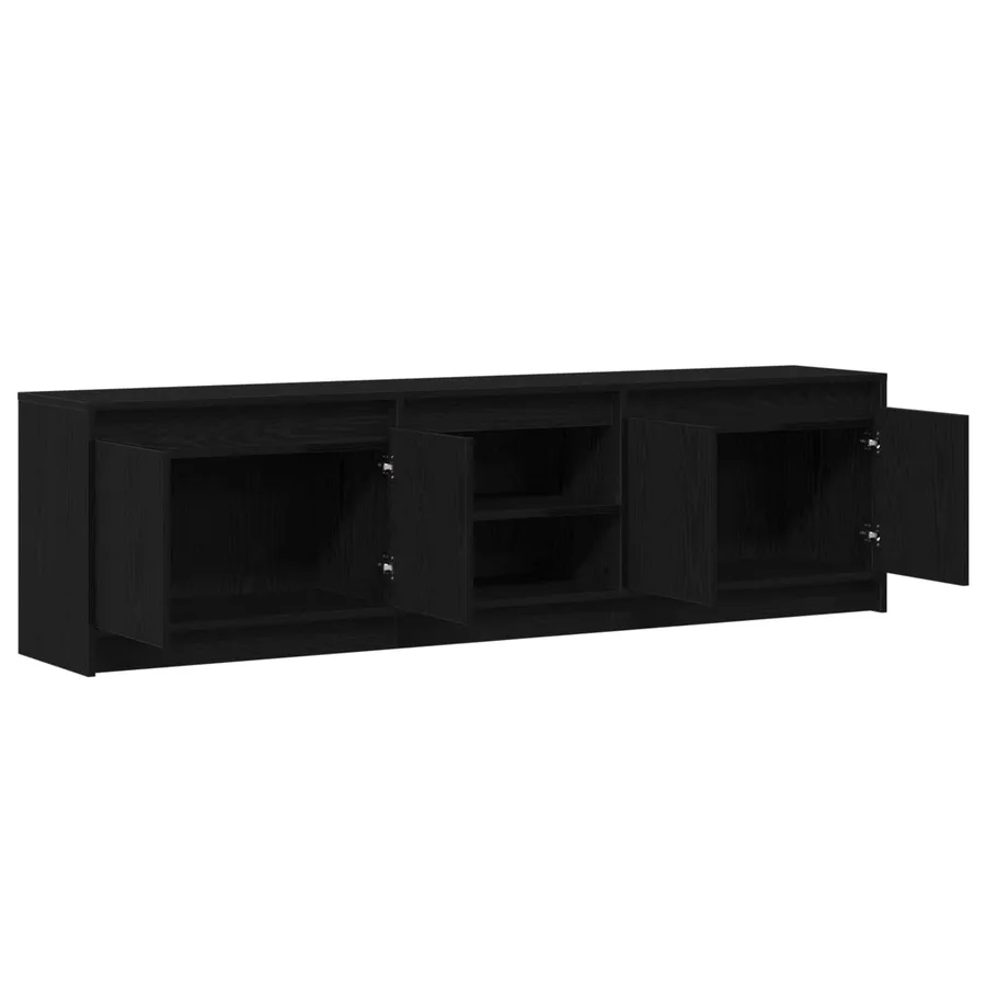 Unites TV 2 pcs Noir 180 x 34 x 50 cm Bois d'ingénierie - 6