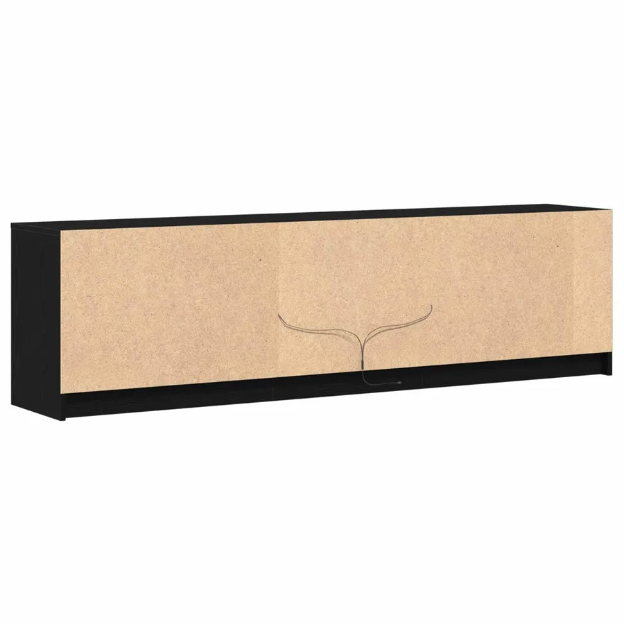 Unites TV 2 pcs Noir 180 x 34 x 50 cm Bois d'ingénierie - 9