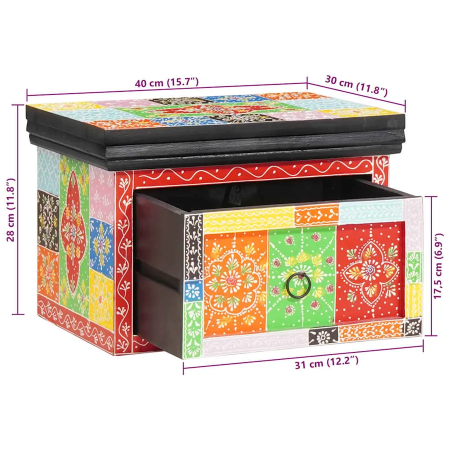 Cabinet de chevet avec tiroir 2 pcs Multicolore 40 x 30 x 28 cm - 11