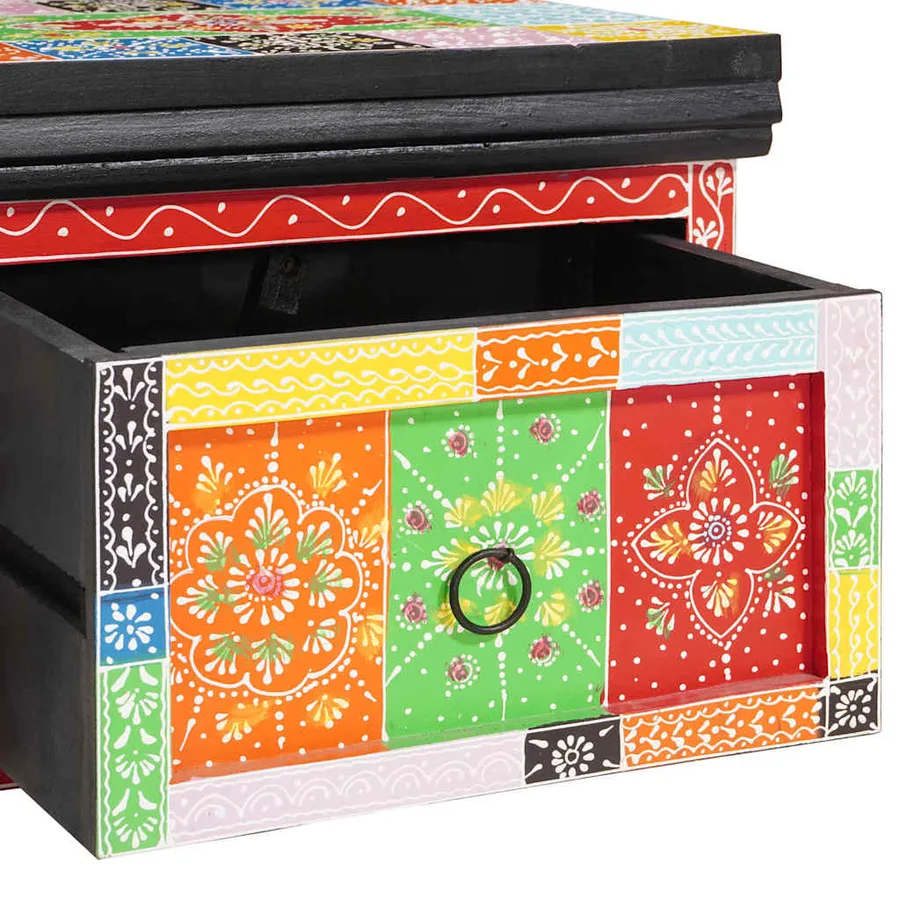 Cabinet de chevet avec tiroir 2 pcs Multicolore 40 x 30 x 28 cm - 9