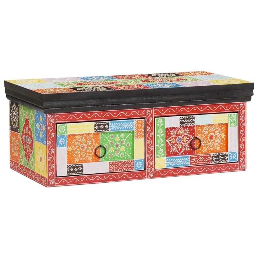 Meuble TV Multicolore 60 x 30 x 24 cm Bois de manguier massif - 6