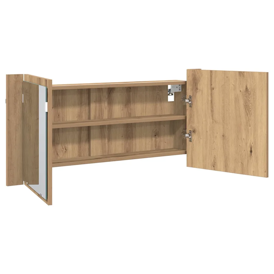 Cabinet Miroir LED Chêne artisanal 100 x 12 x 45 cm - 6