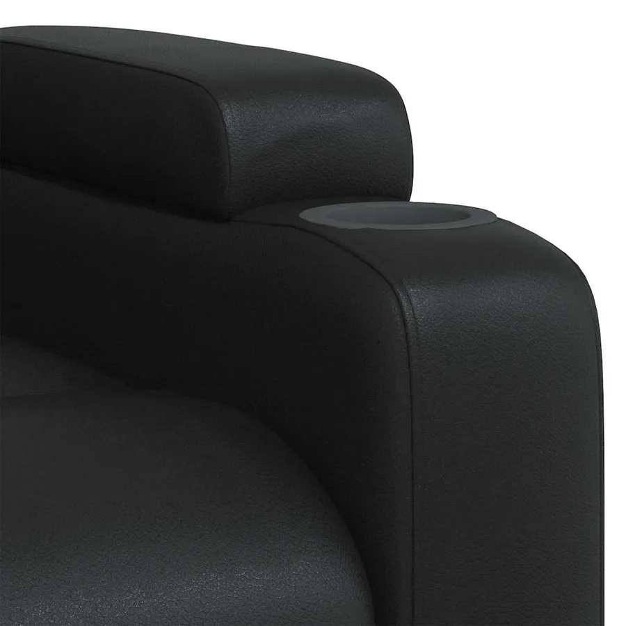 Fauteuil de massage inclinable Noir Similicuir - 10