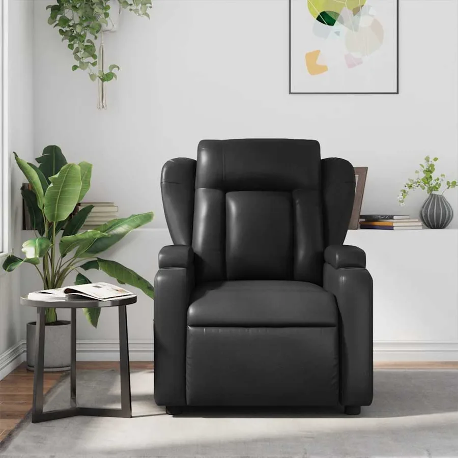 Fauteuil de massage inclinable Noir Similicuir - 3