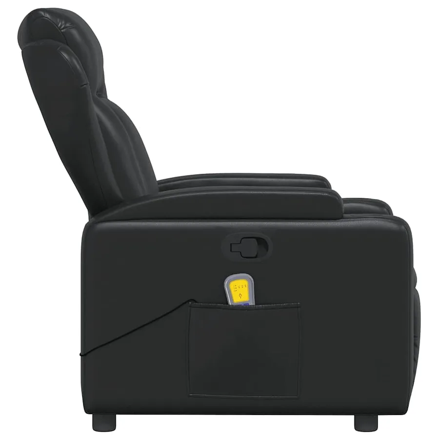 Fauteuil de massage inclinable Noir Similicuir - 6