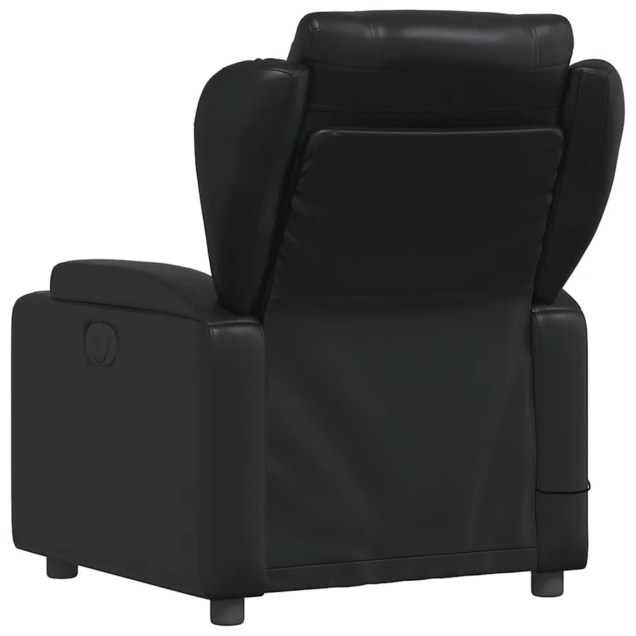 Fauteuil de massage inclinable Noir Similicuir - 7